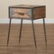 Baxton Studio Laurel Rustic Antique Grey Metal and Whitewashed Oak Brown Finished Wood 1-Drawer Nightstand 182-11738-Zoro - alternate 6